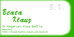 beata klauz business card